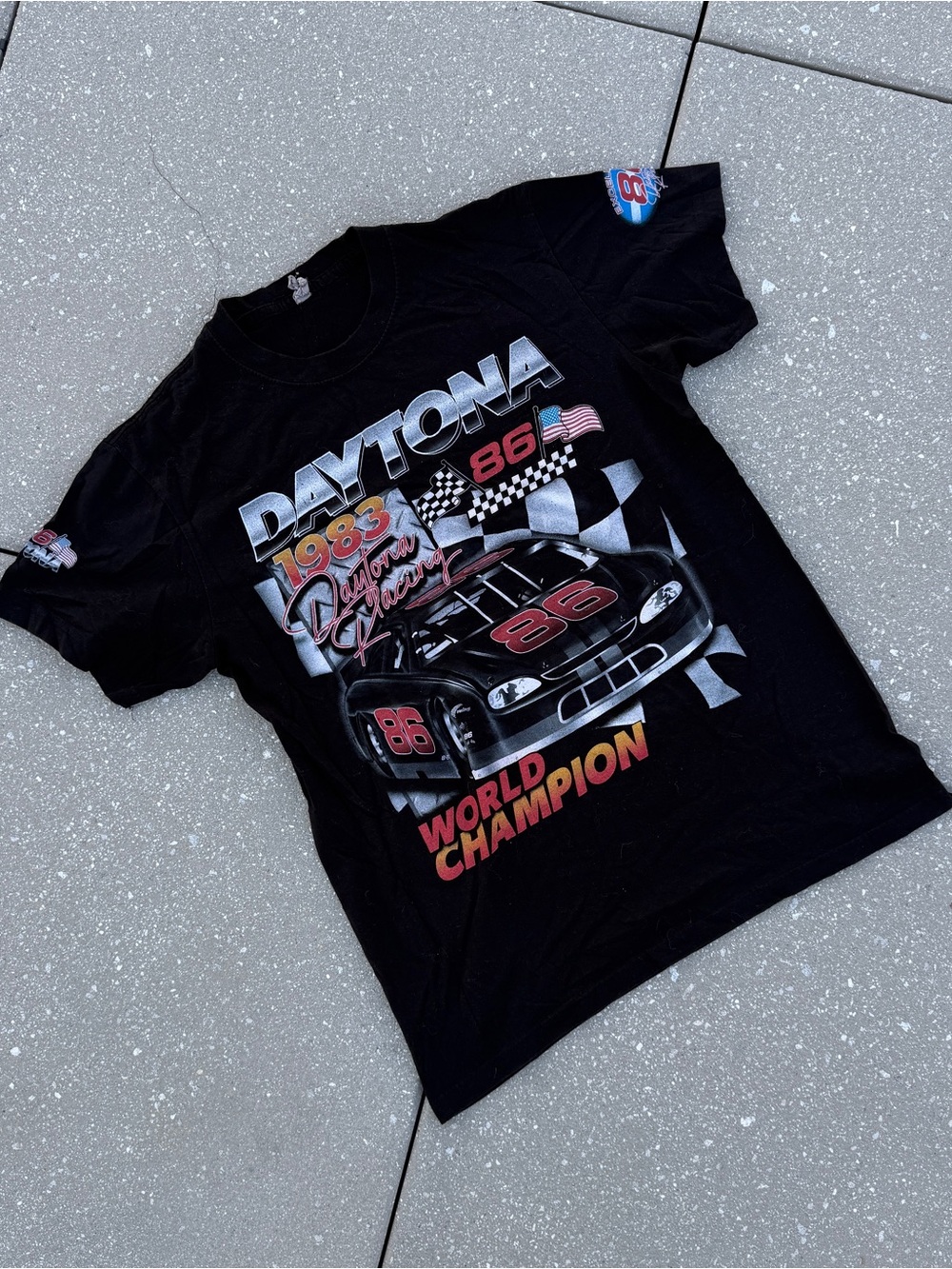Daytona 86 Live Fast Drive Faster Racing Graphic Shirt